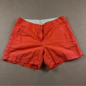 J. Crew Coral-Red Women's Cotton Chino Bermuda Shorts